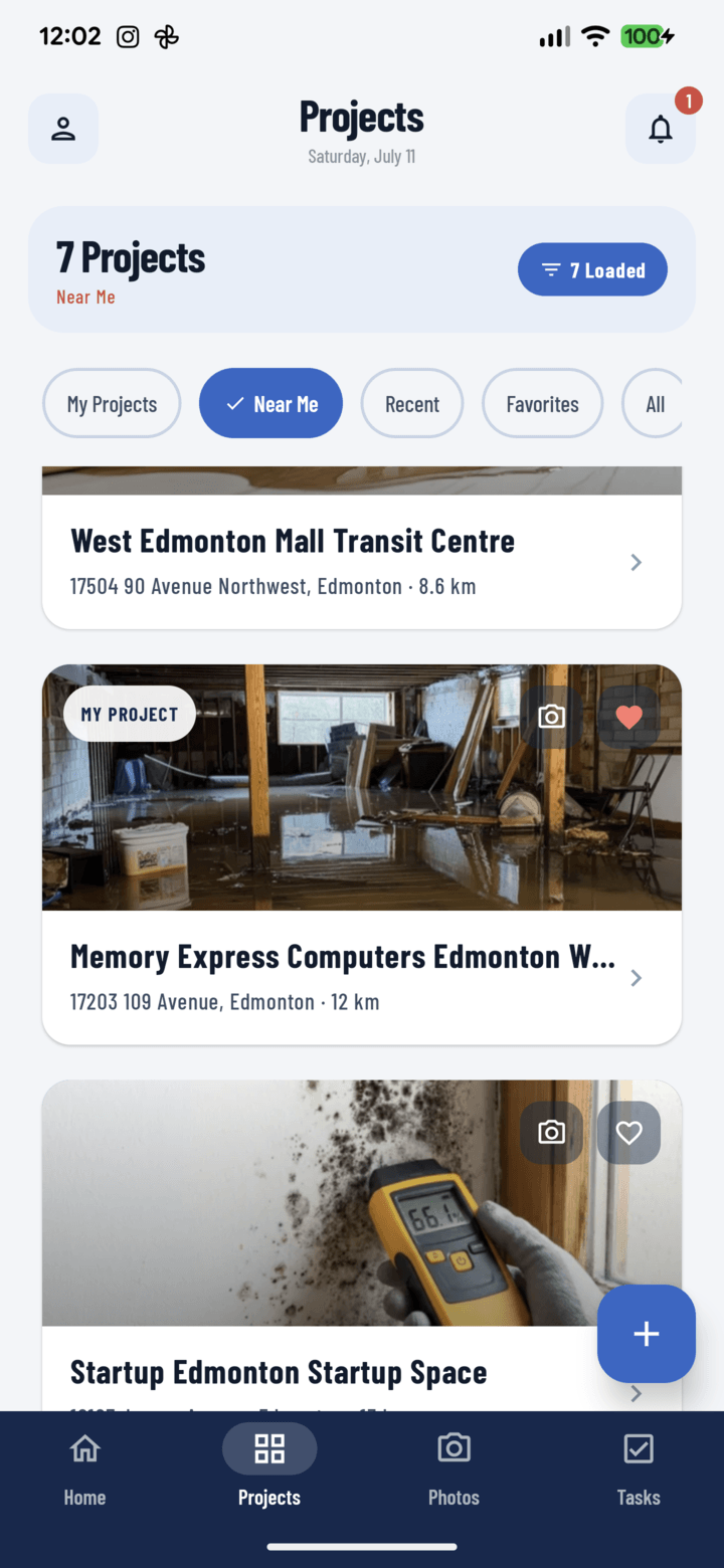 Landscaping photo documentation in CrewBox mobile app