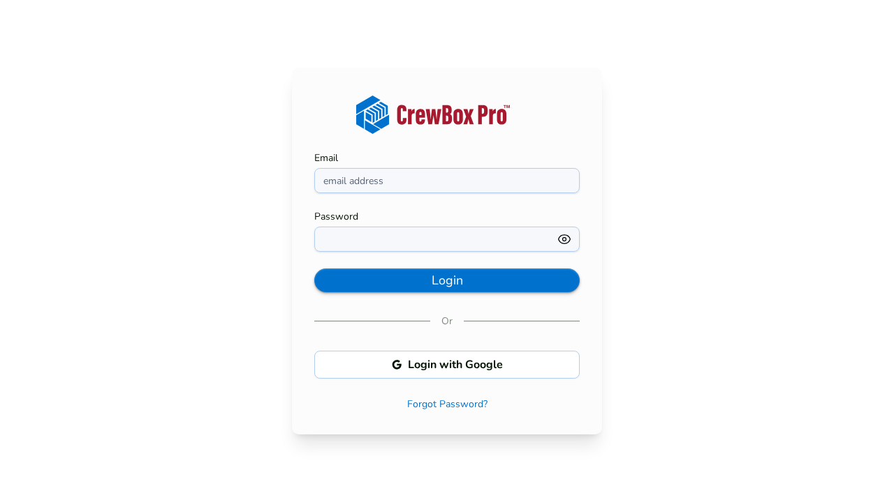 The console login page, with the Login with Google option.