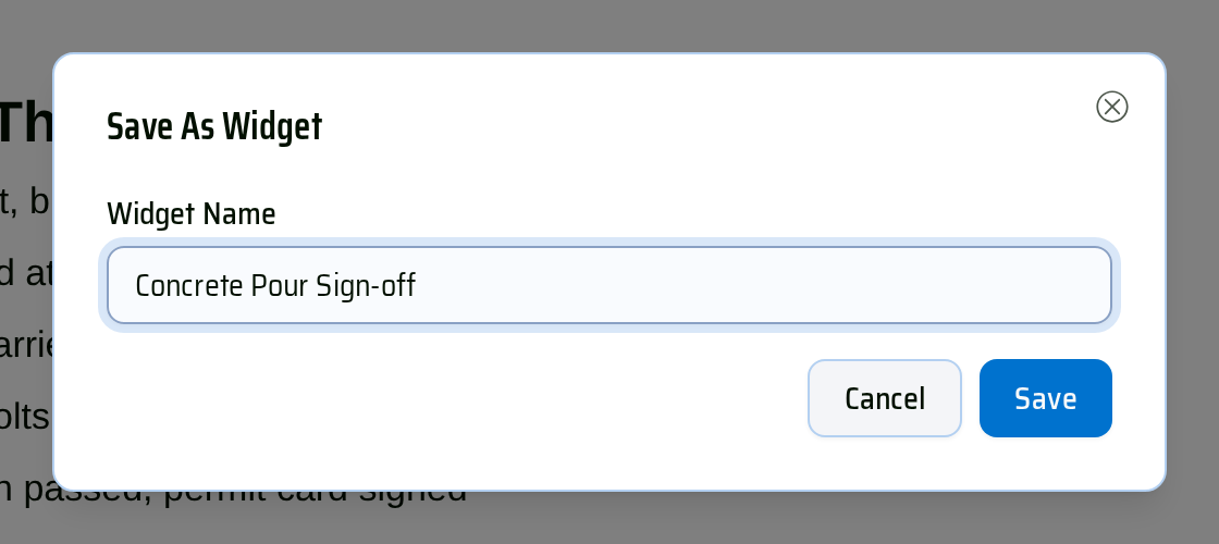 The Save as widget dialog.